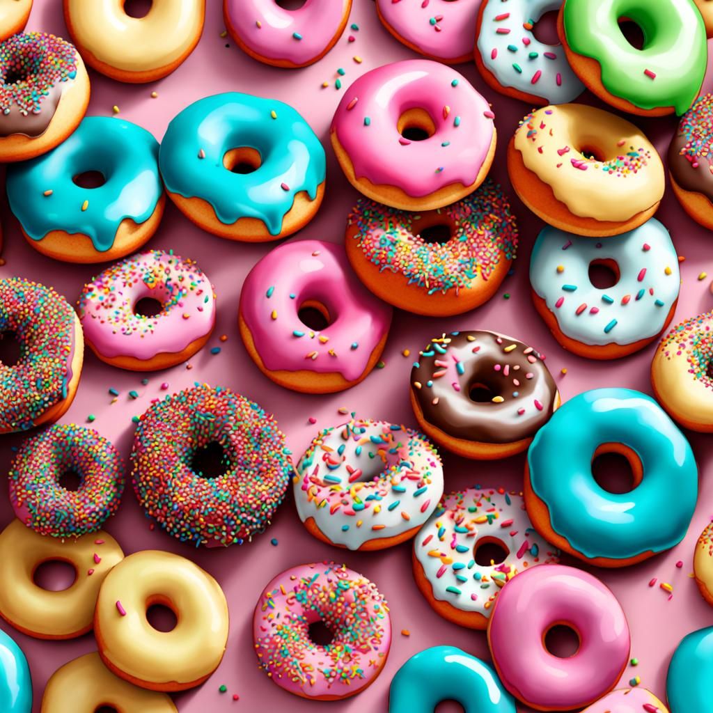 Delicious Donuts with Sprinkles and Sugary Coating