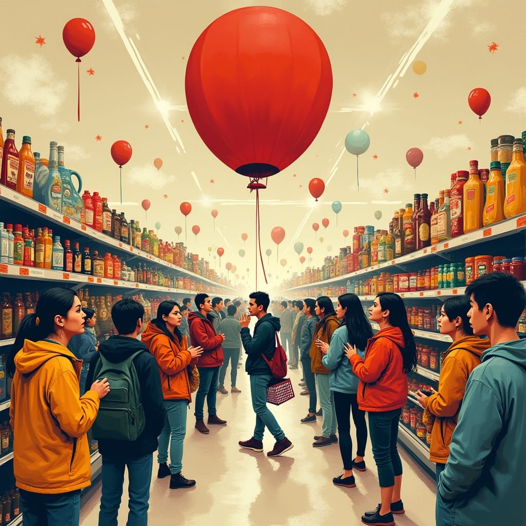 Inflation Metaphor: Anxious Shoppers and Soaring Prices