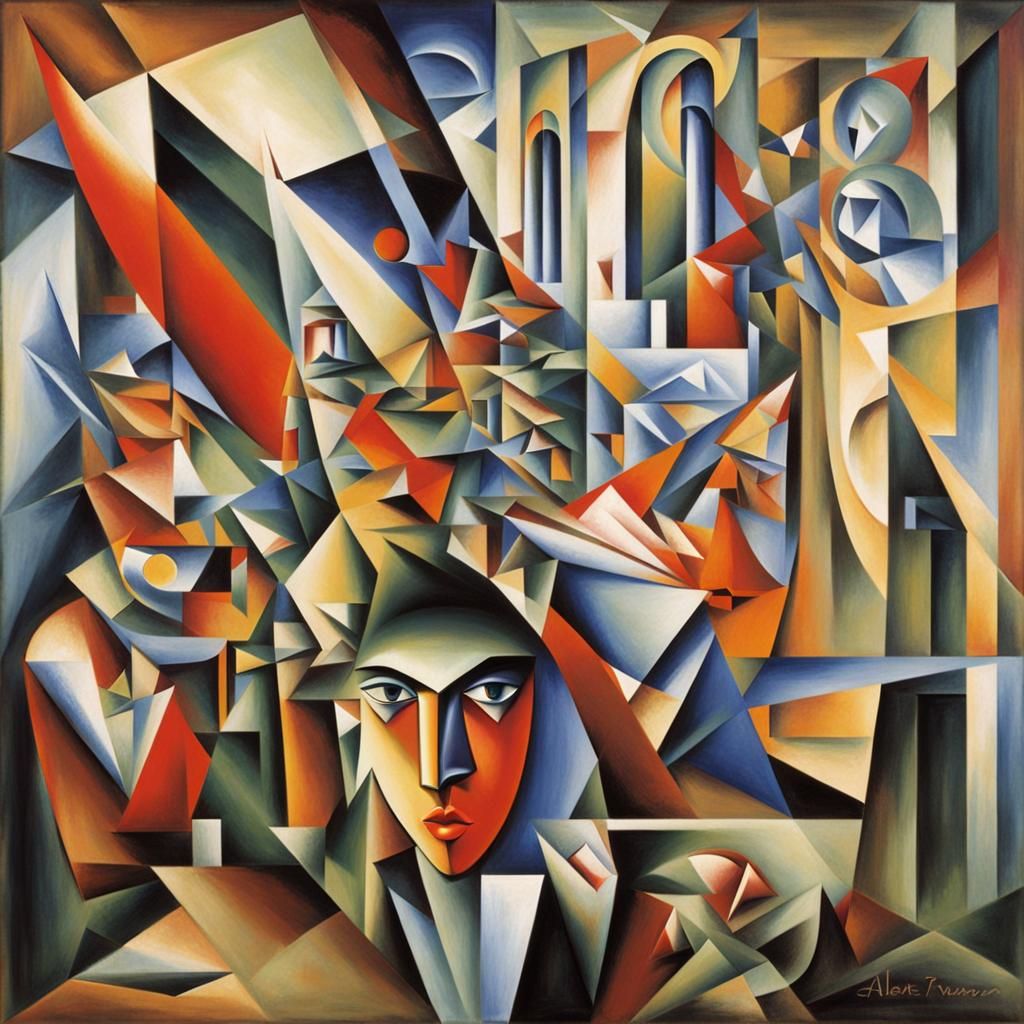 Abstract Art in Garage: Cubism and Euclidean Styles