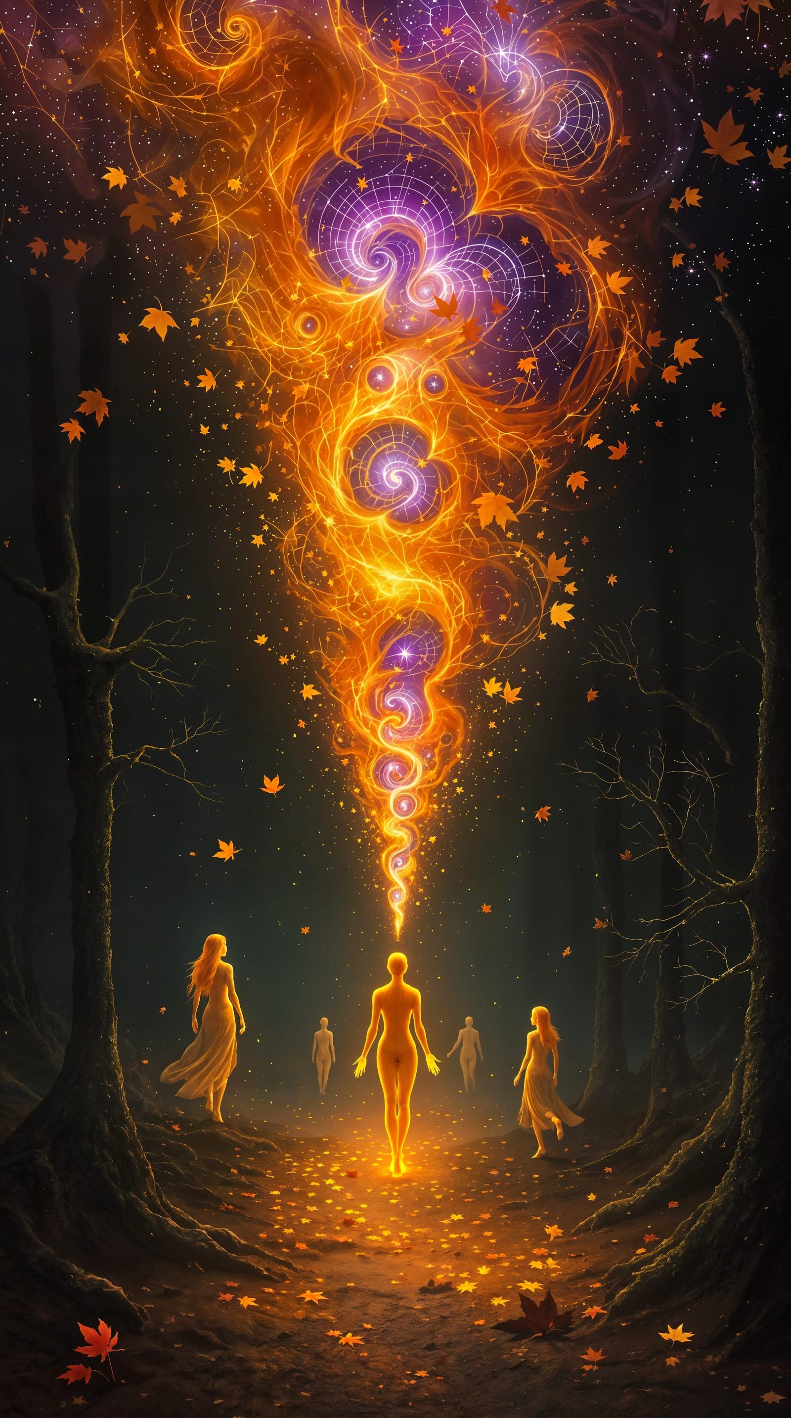 Surreal Fae Transfigurations in Autumn Forest