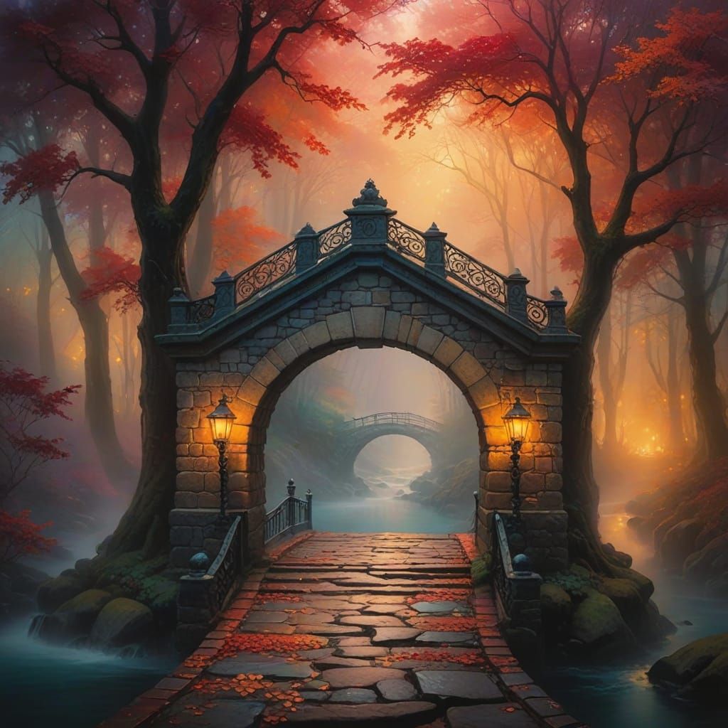 Whispers of Ancient Bridge in Enchanted Forest