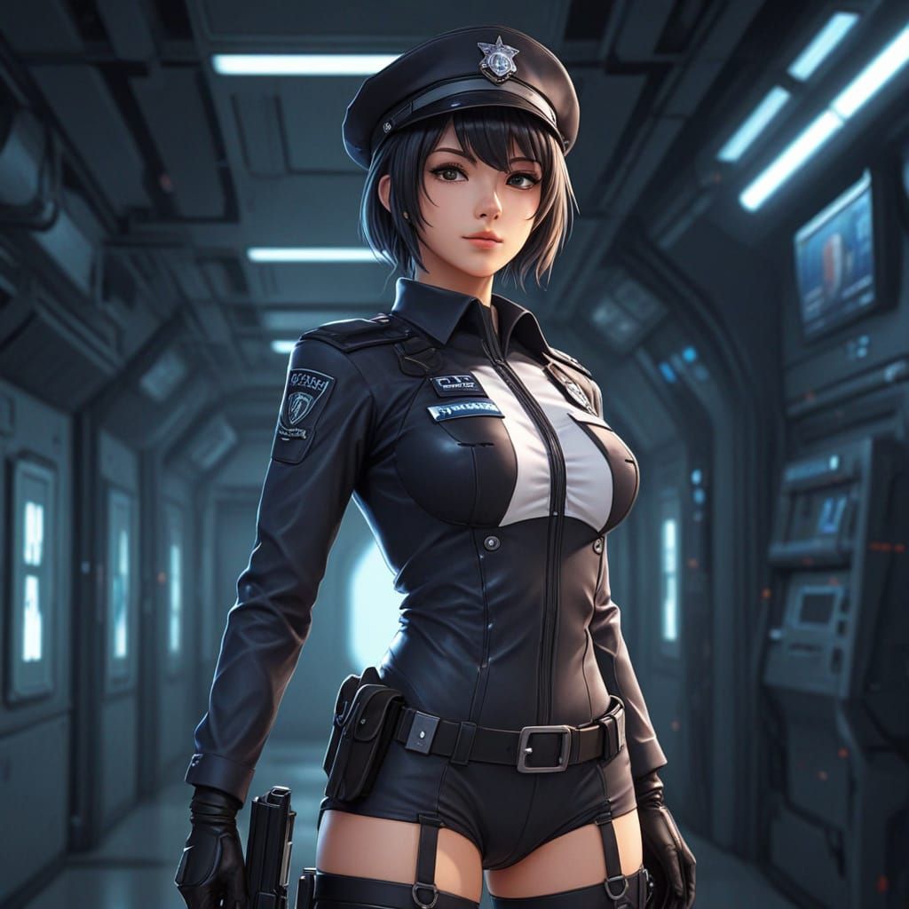 Anime scifi police girl...
