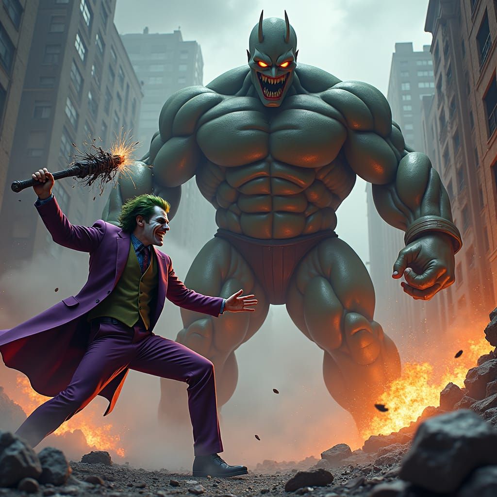 Joker vs. Goliath: Epic Superhero Showdown