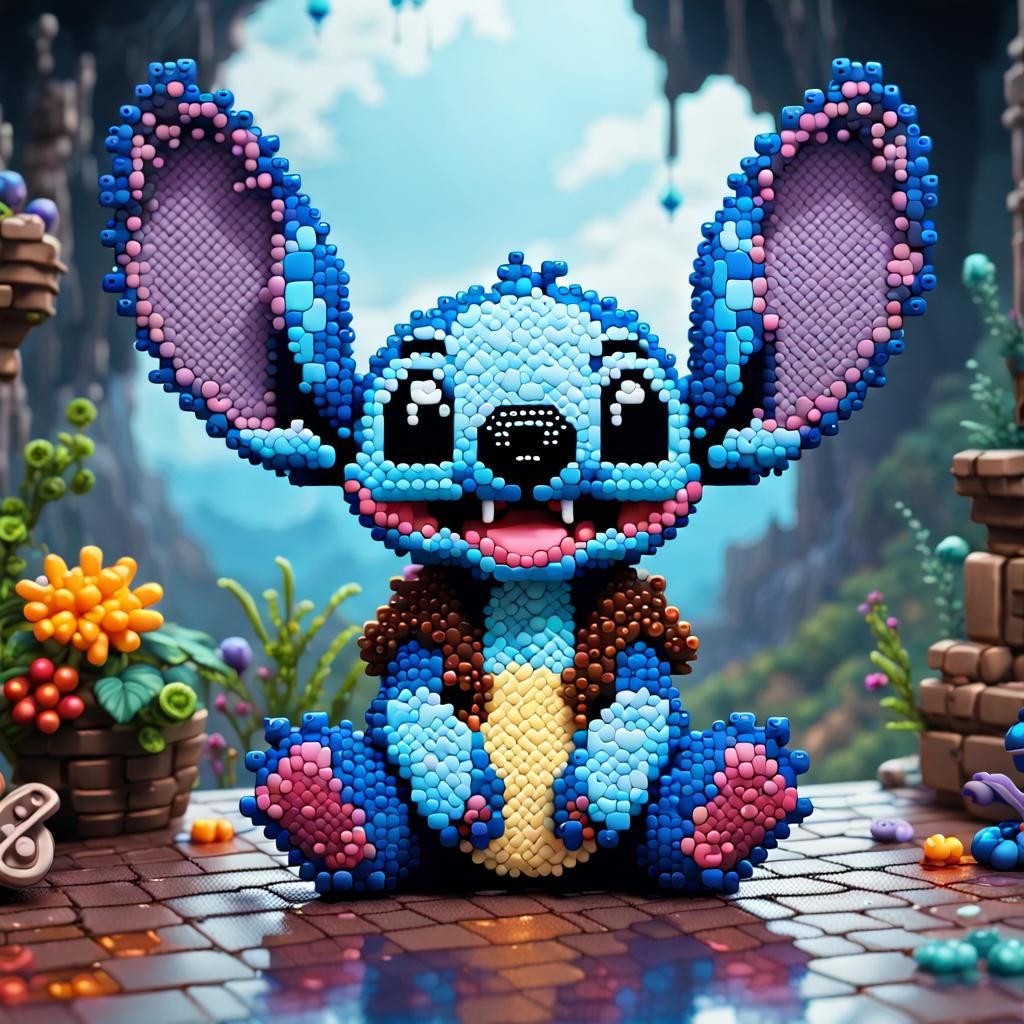 Stitch Hama Bead Art: Detailed Matte Painting