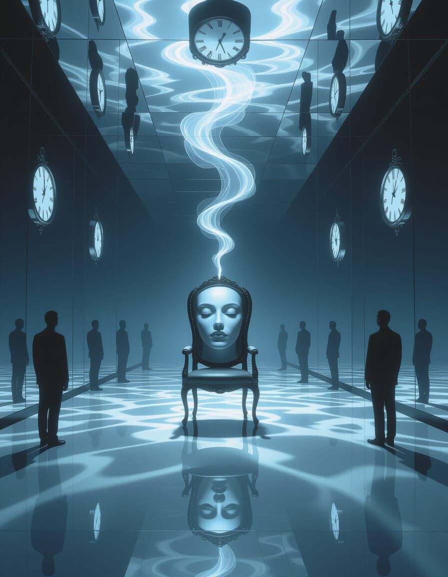 Surreal Dream Hall of Mirrors with Reversed Reality