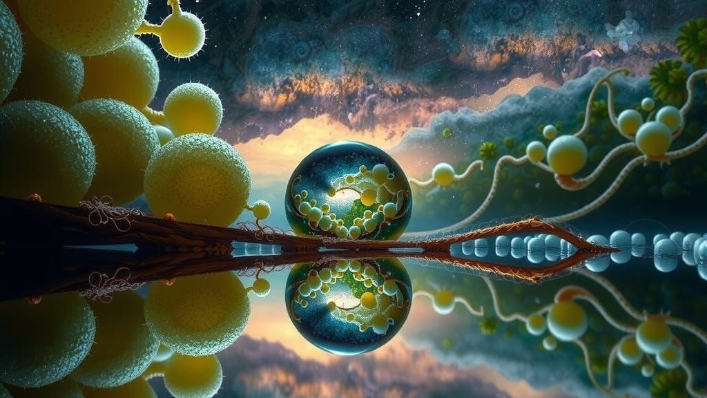 Digital Mosaic Masterpiece with Fractal Patterns and 3D Shad...