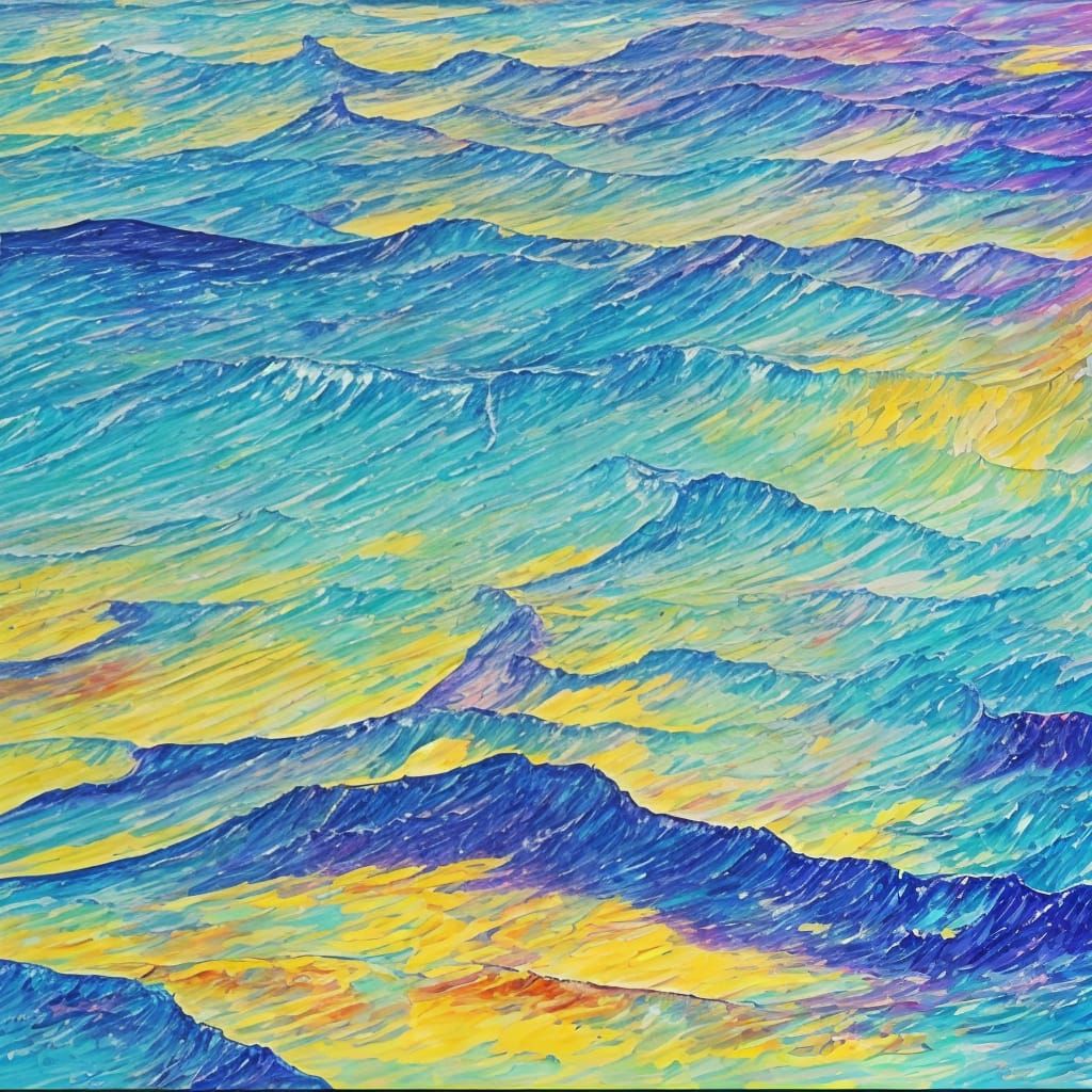 Mellow Submarine in Expressionist Oil Painting