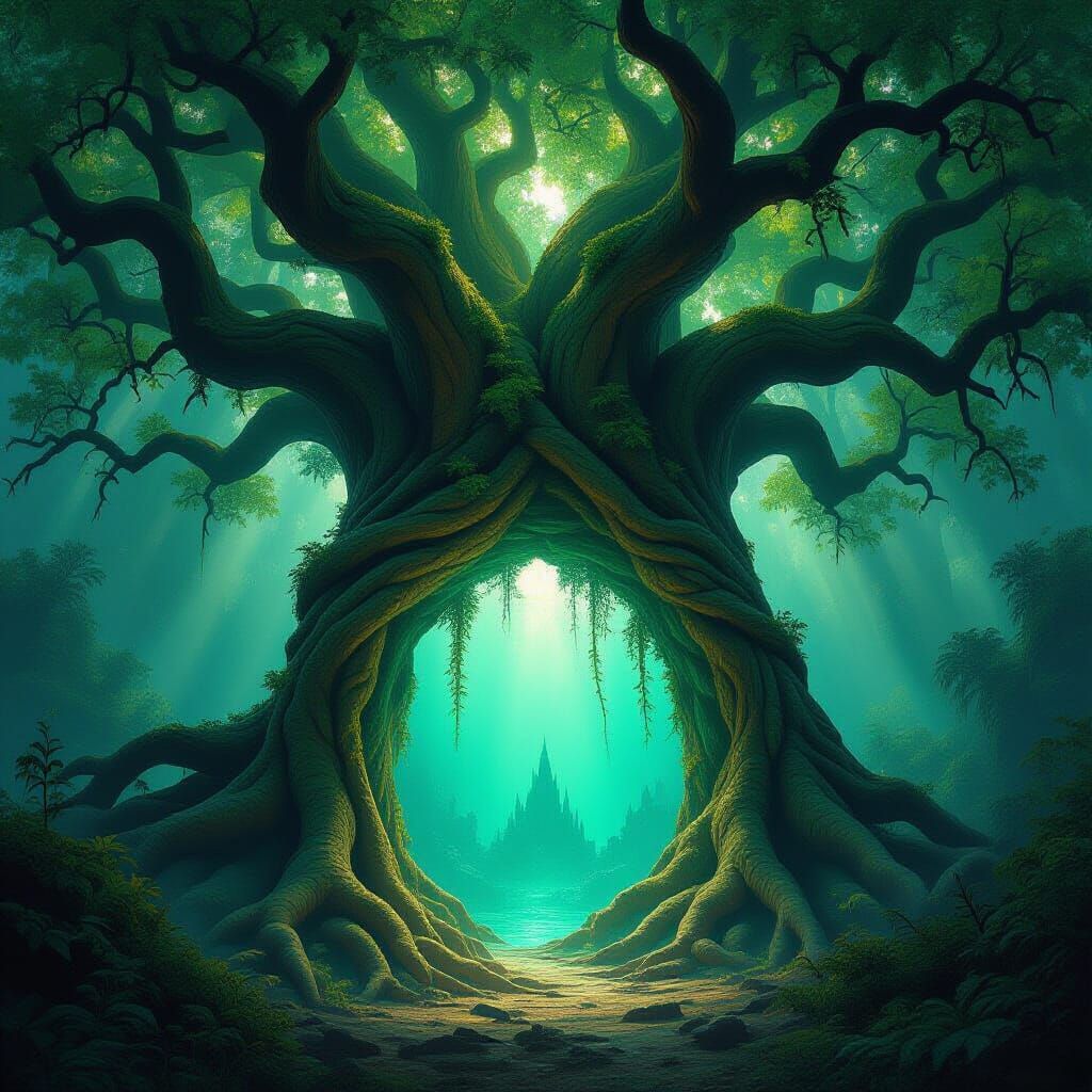 Mystical Tree Portal to Underwater City