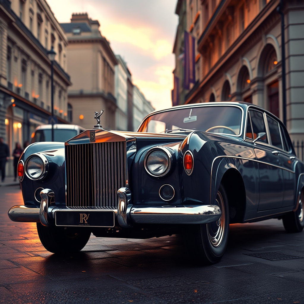 Rolls Royce Silver Shadow in Knightsbridge: Matte Painting