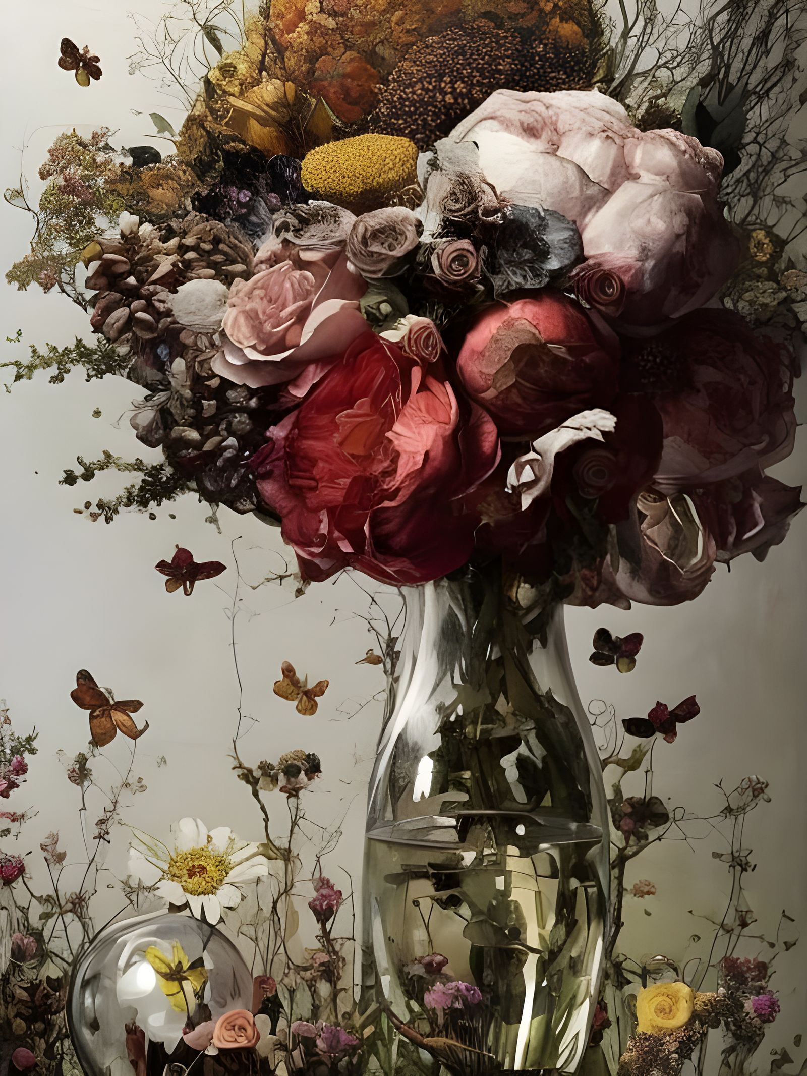 Intricate Flower Bouquet Fantasy Digital Painting