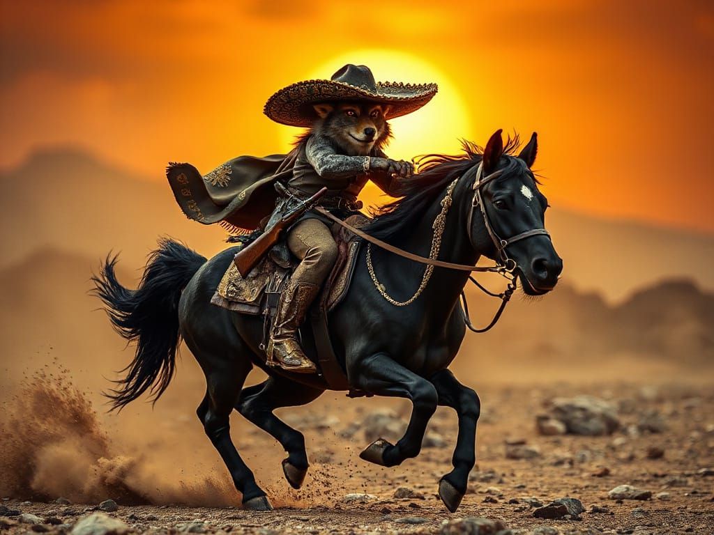 Coyote's Golden Sunset