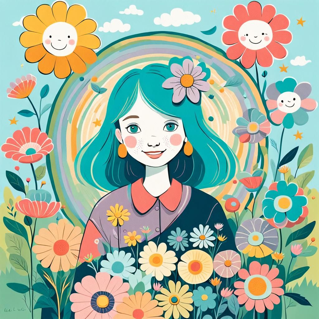 Cartoon Kindness: Pastel Colors Bring Joy