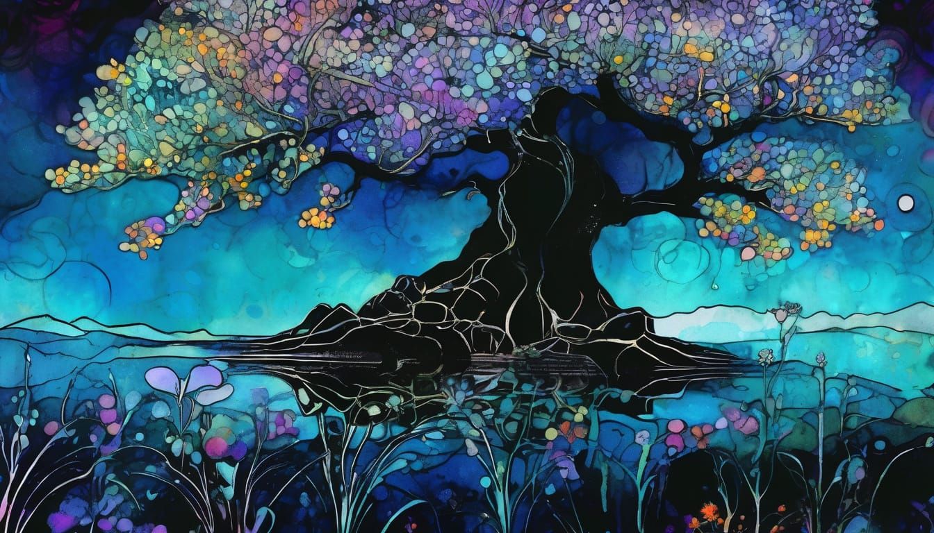 Ethereal Wildflower Blooms in Vibrant Colors