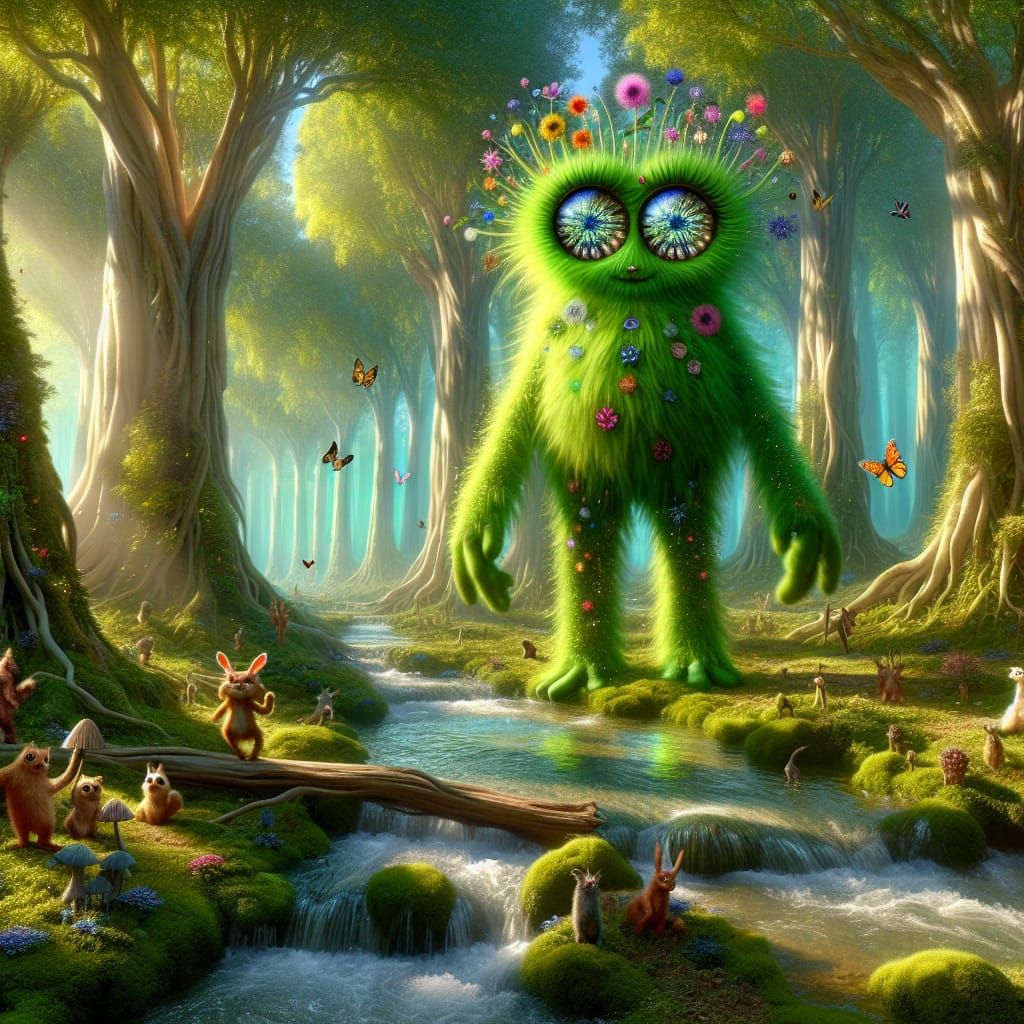 Enchanted Forest Guardian with Googly Eyes