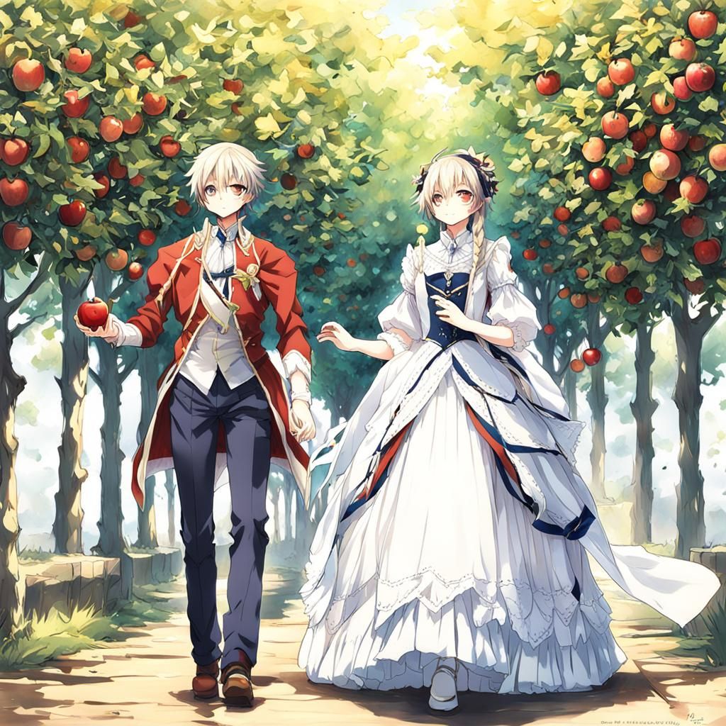 Anime Art: Maiden Plucking First Apple