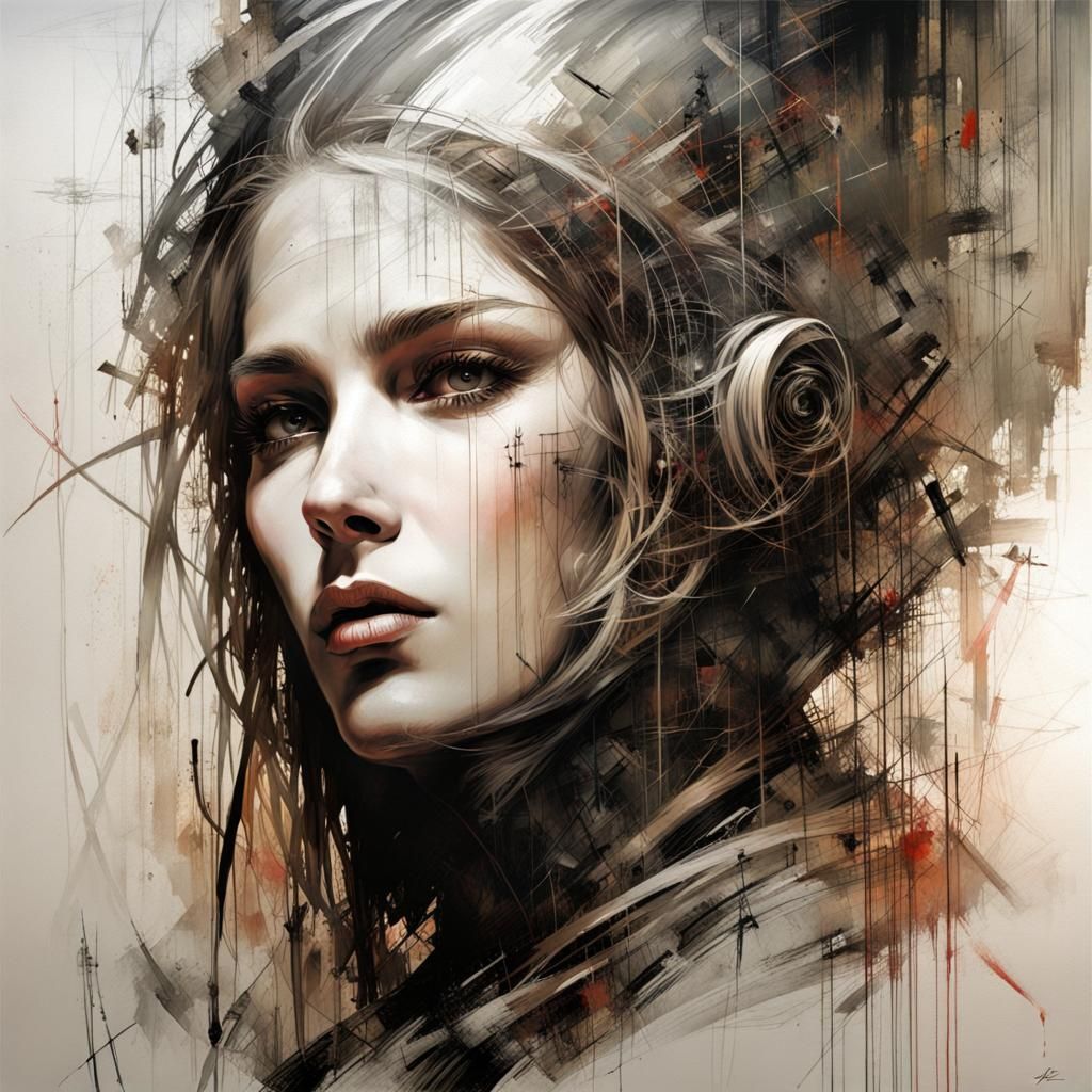 Surreal Portrait of Girl in Dark Fantasy Style