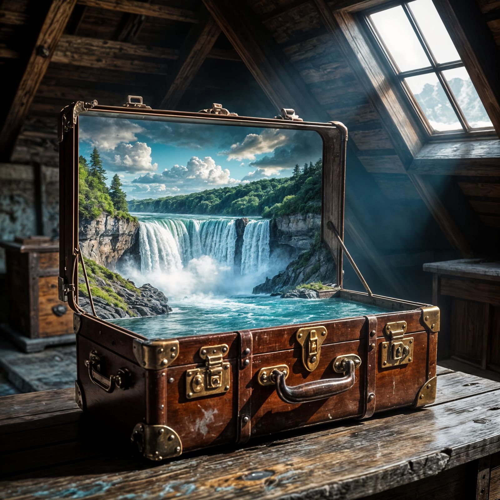 Niagara Falls Miniature World in Vintage Suitcase