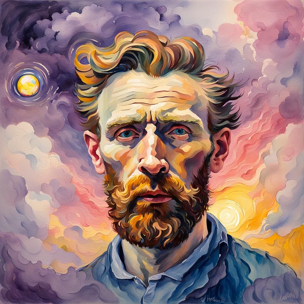 Ethereal Figure in Watercolor Oil Painting