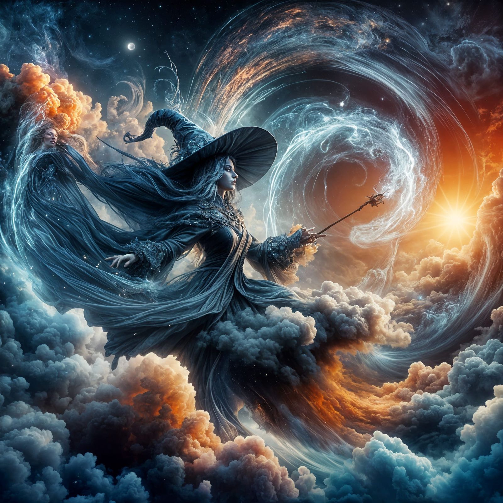 Mystical Weather Witch Conceptual Artwork