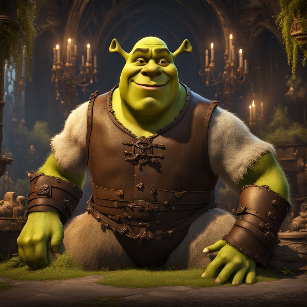 Shrek Beauty Model in Detailed Matte Painting
