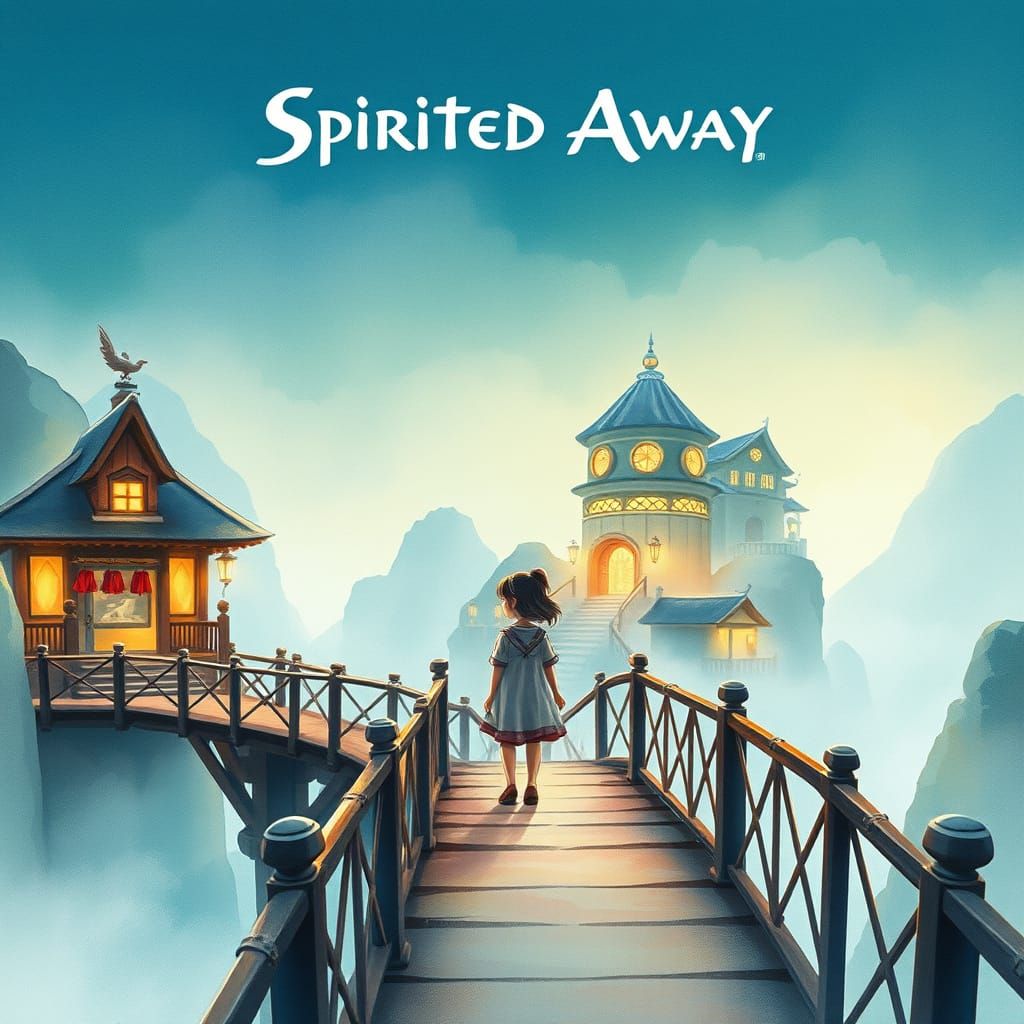 Spirited Away Poster Reimagined as Watercolor Painting