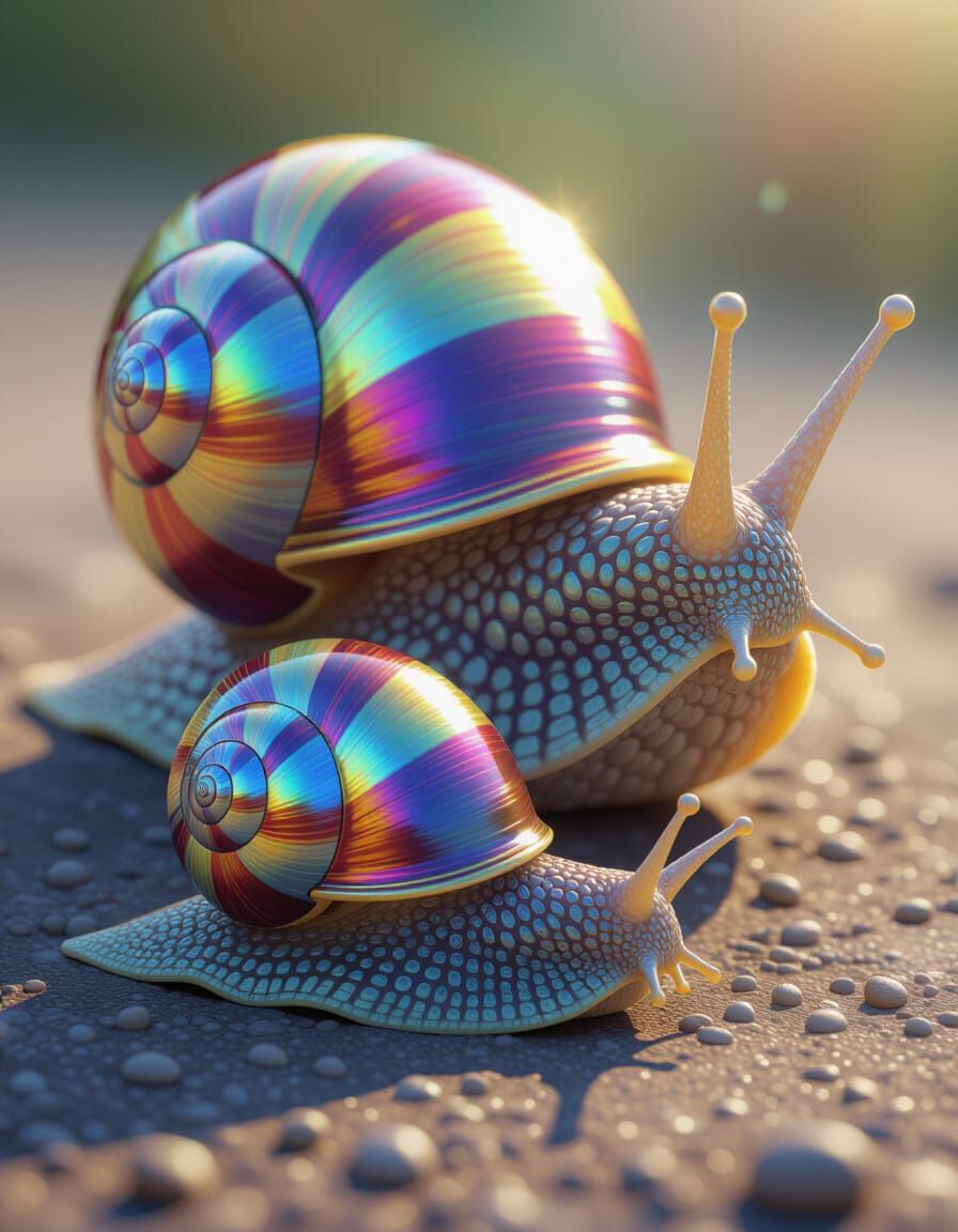 Iridescent snails