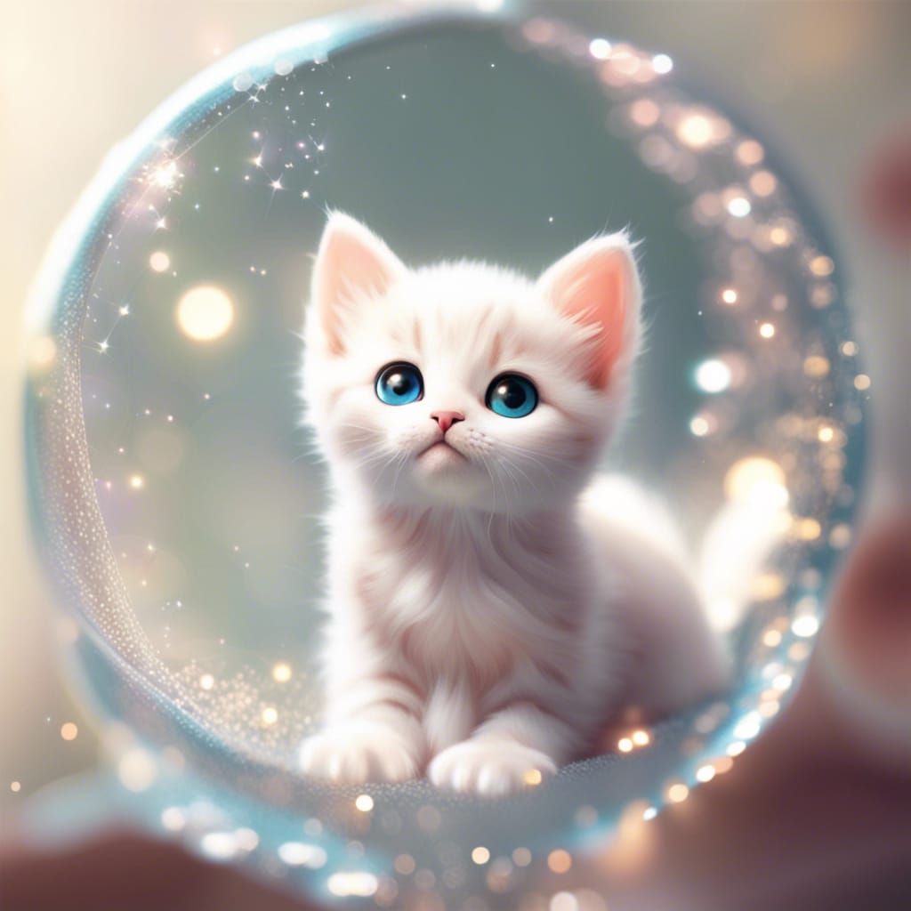 Sparkling Cute Baby Cat Image