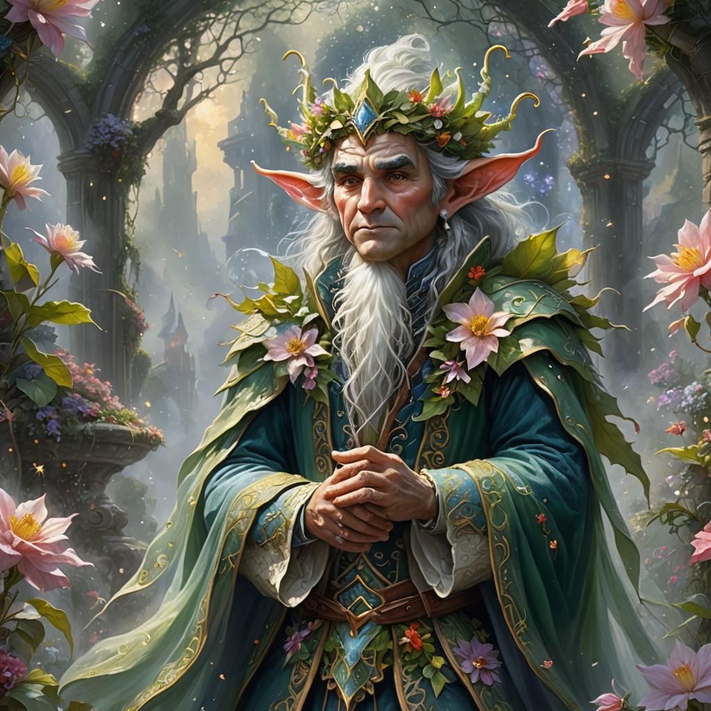 Ethereal Elf God in a Flower Coat