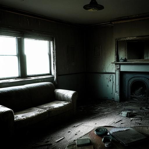 Eerie Ghostly Glow in Abandoned Lounge Room