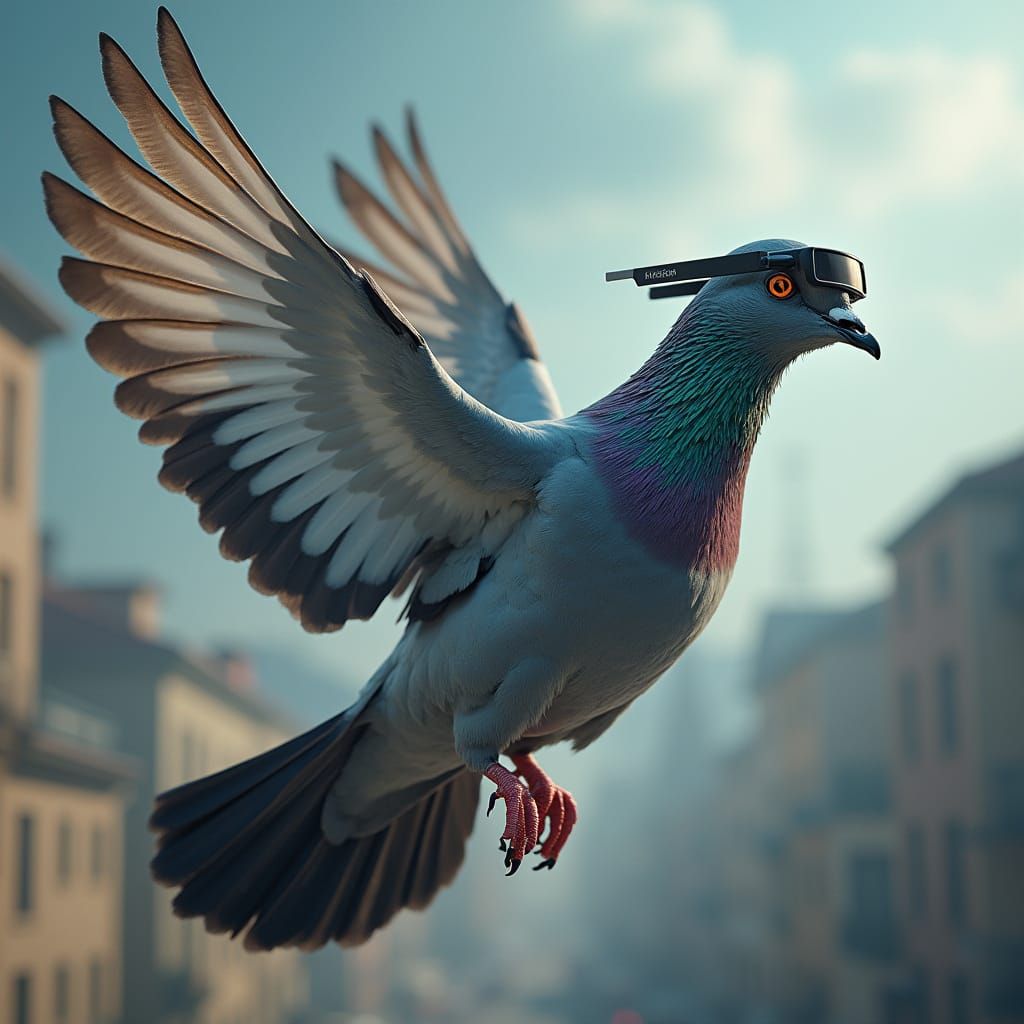 High-Tech Homing Pigeon with GPS and Cellphone
