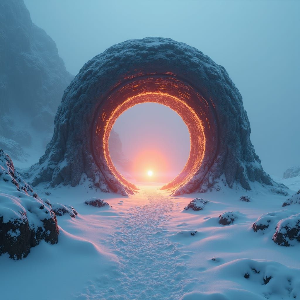 Sci-Fi Time Device Radiating Orange Light