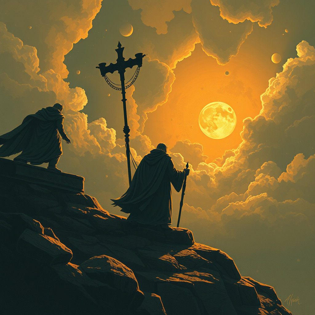 Abstract Depiction of Ancient Stories and Faith