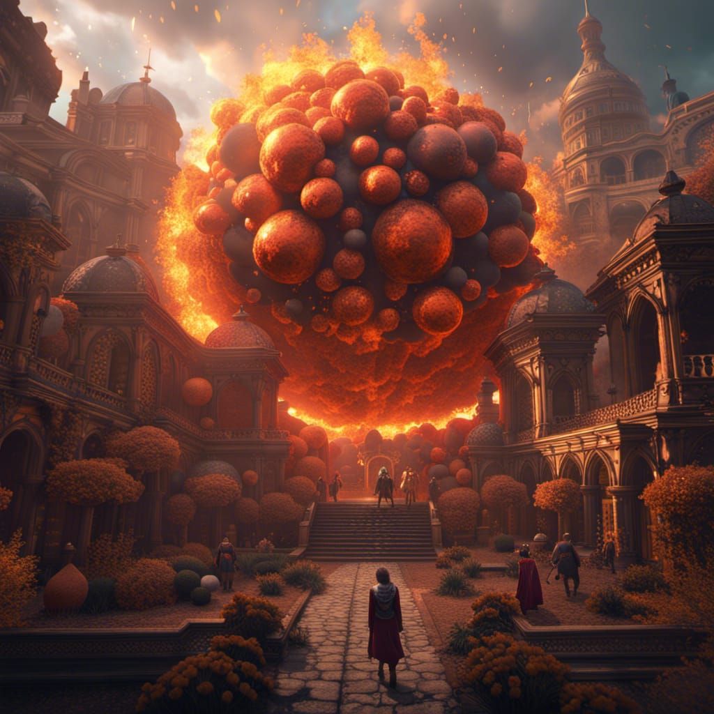 Fiery Magical Cataclysm: Detailed Matte Painting