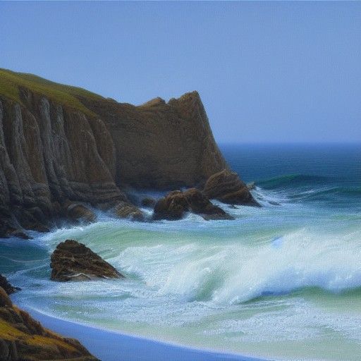 Dramatic Coastal Oil Painting of Land's End