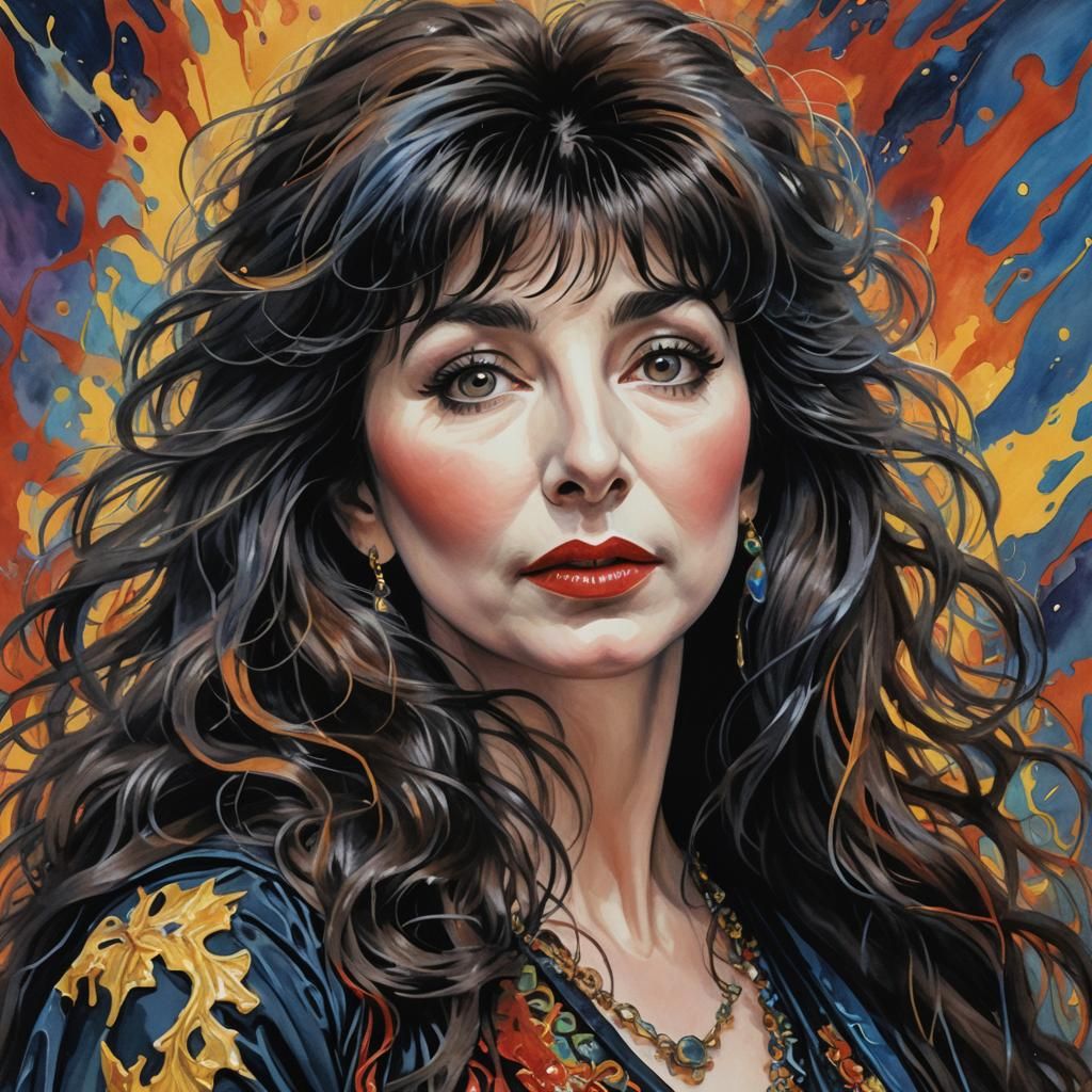 Kate Bush as Elvira in Impressionist Gouache Style