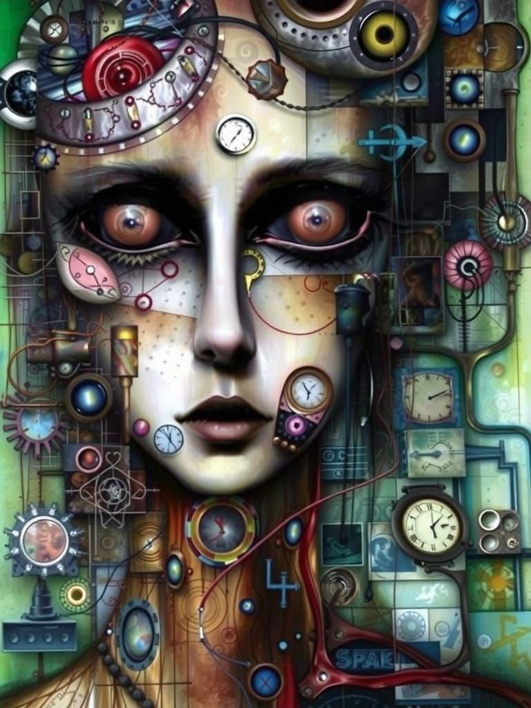 A Futuristic Fashionista in Vibrant Watercolor