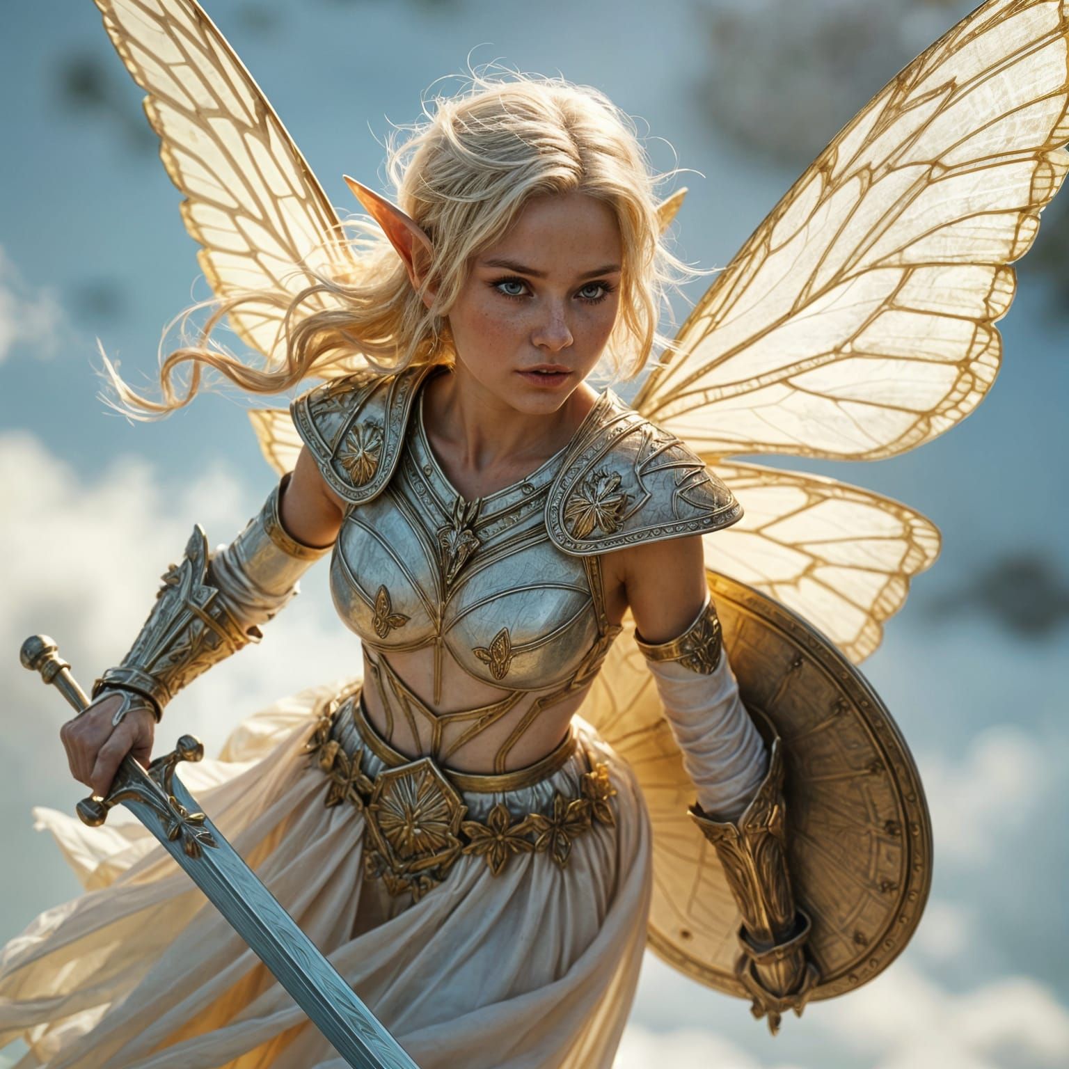 D&D Pixie Warrior Soaring into Battle