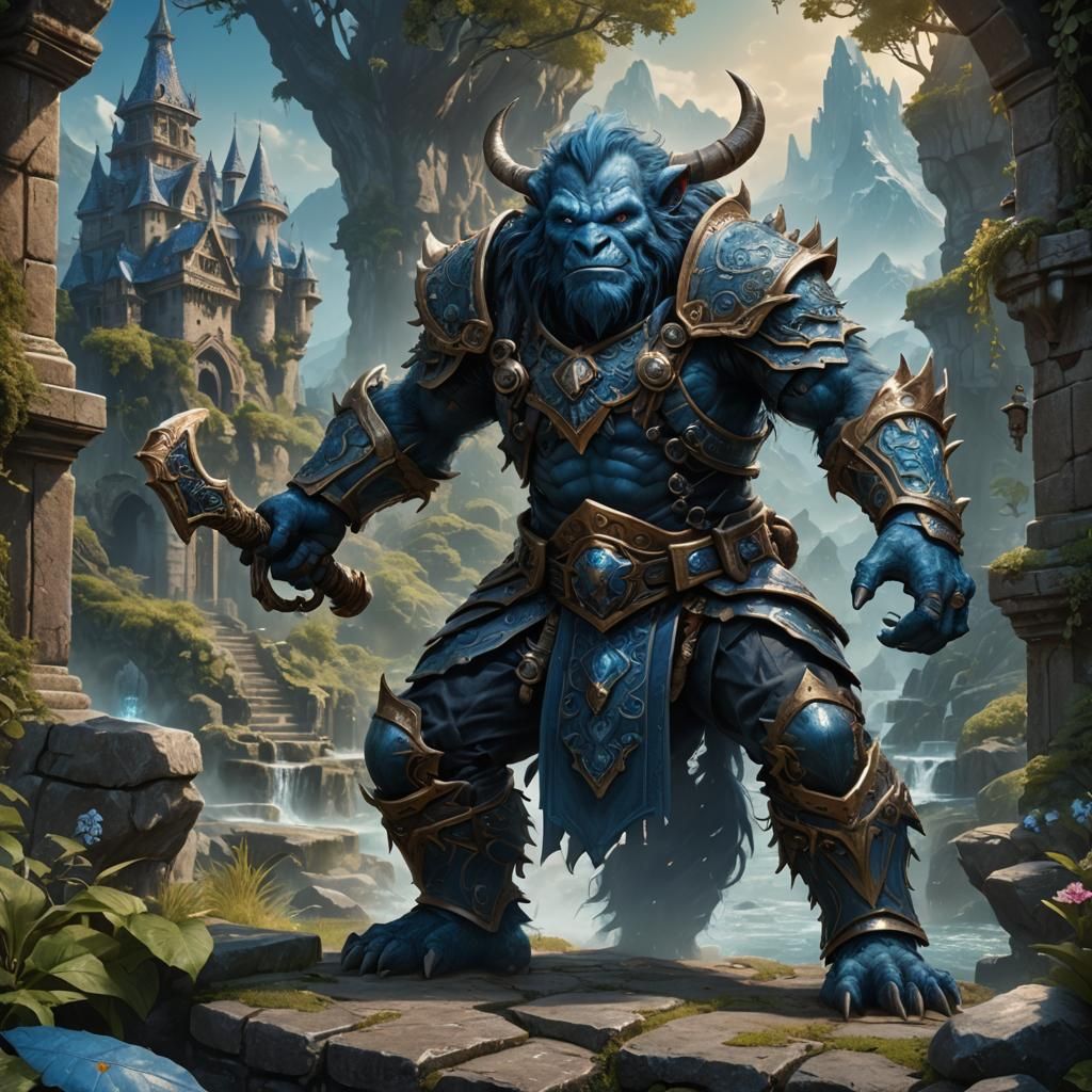 Blue Bugbear Fantasy Romance Novel Cover Art