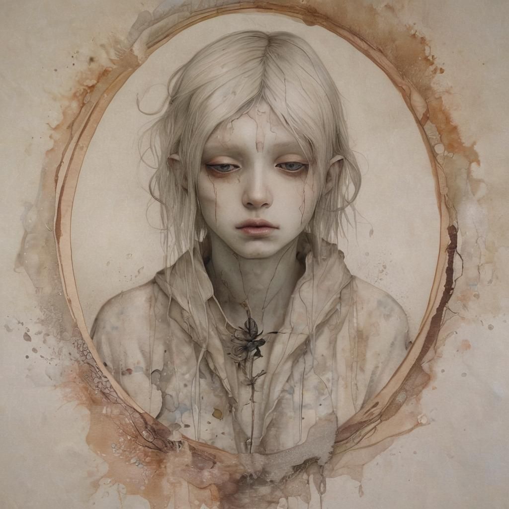 Surreal Male Seeks Inner Void: Alcohol Ink Art