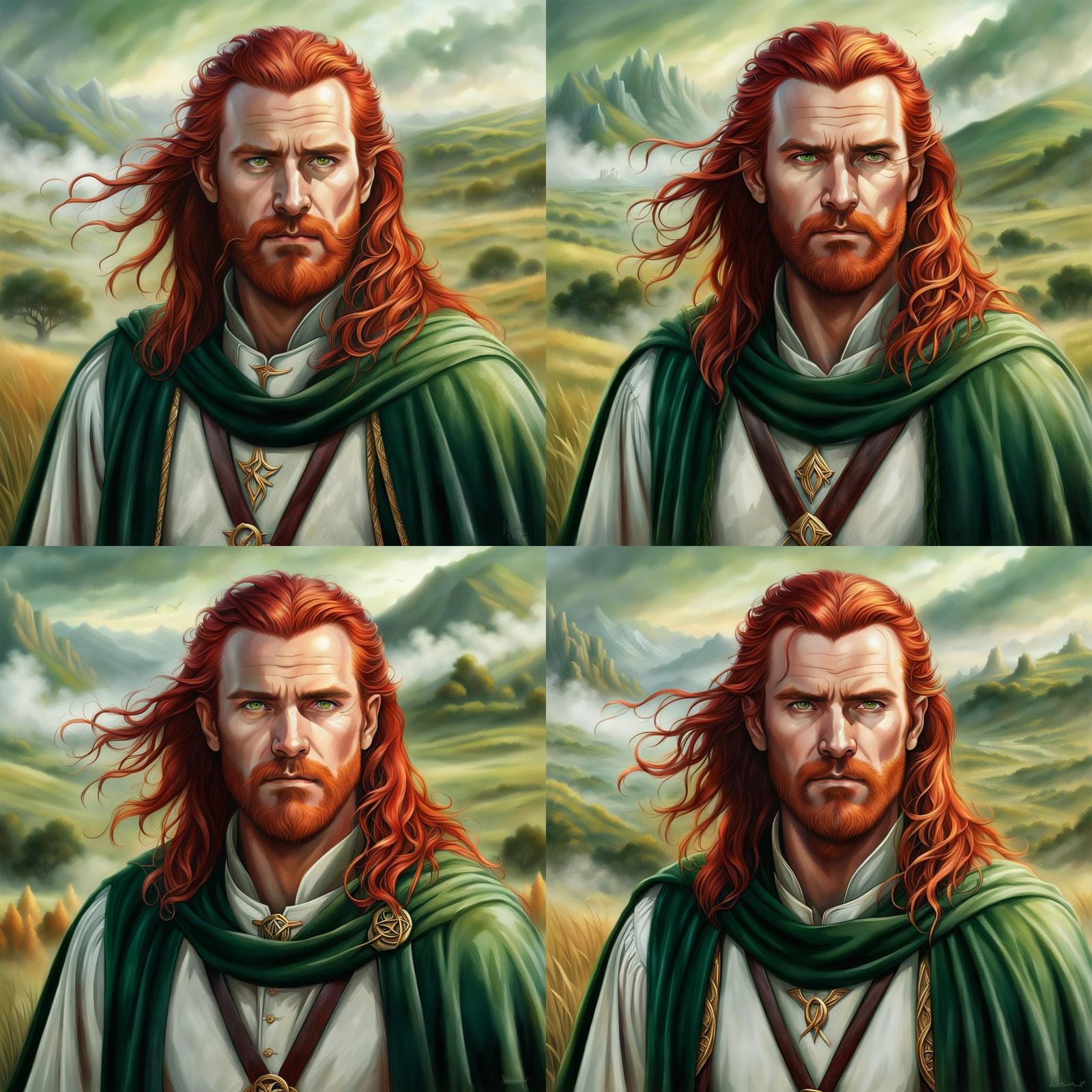 Heroic Man Portrait in Lord of the Rings Style
