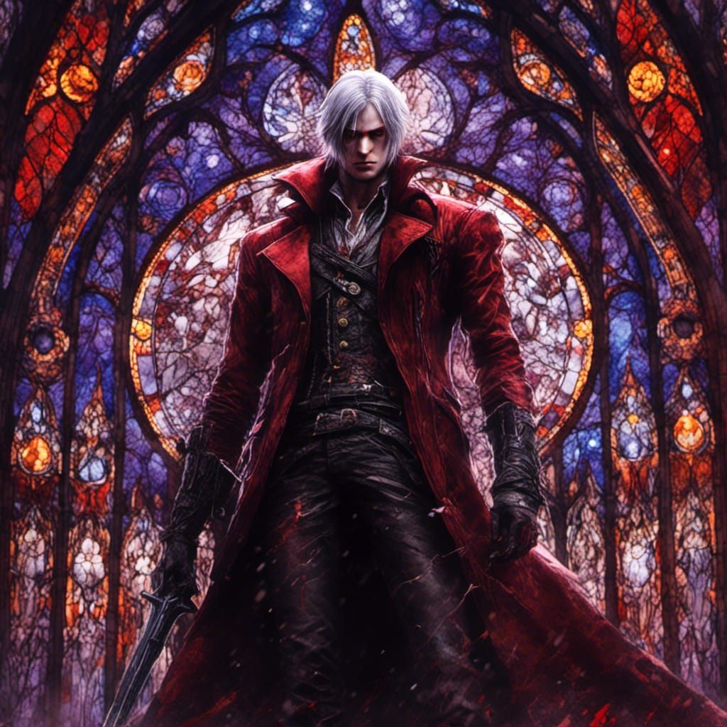 Dark Fantasy Devil May Cry Stained Glass Masterpiece