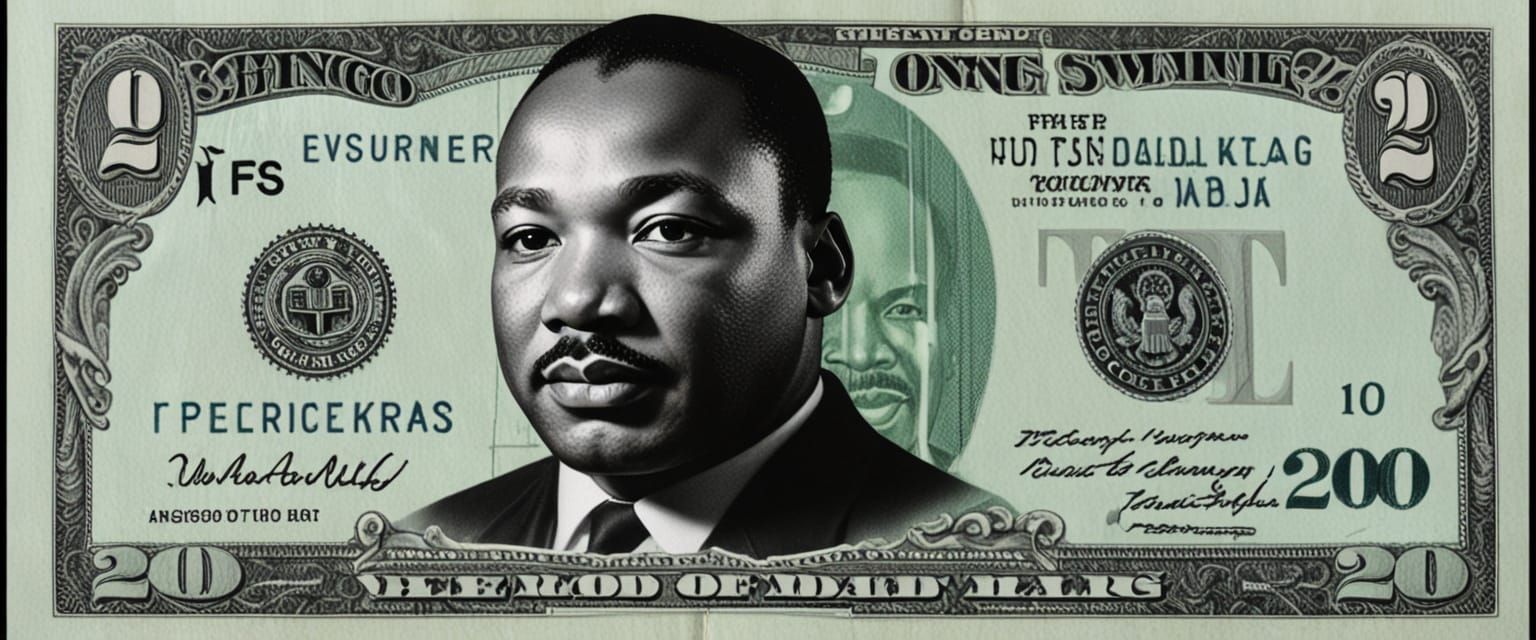 MLK on $20 Bill in Blues Palette