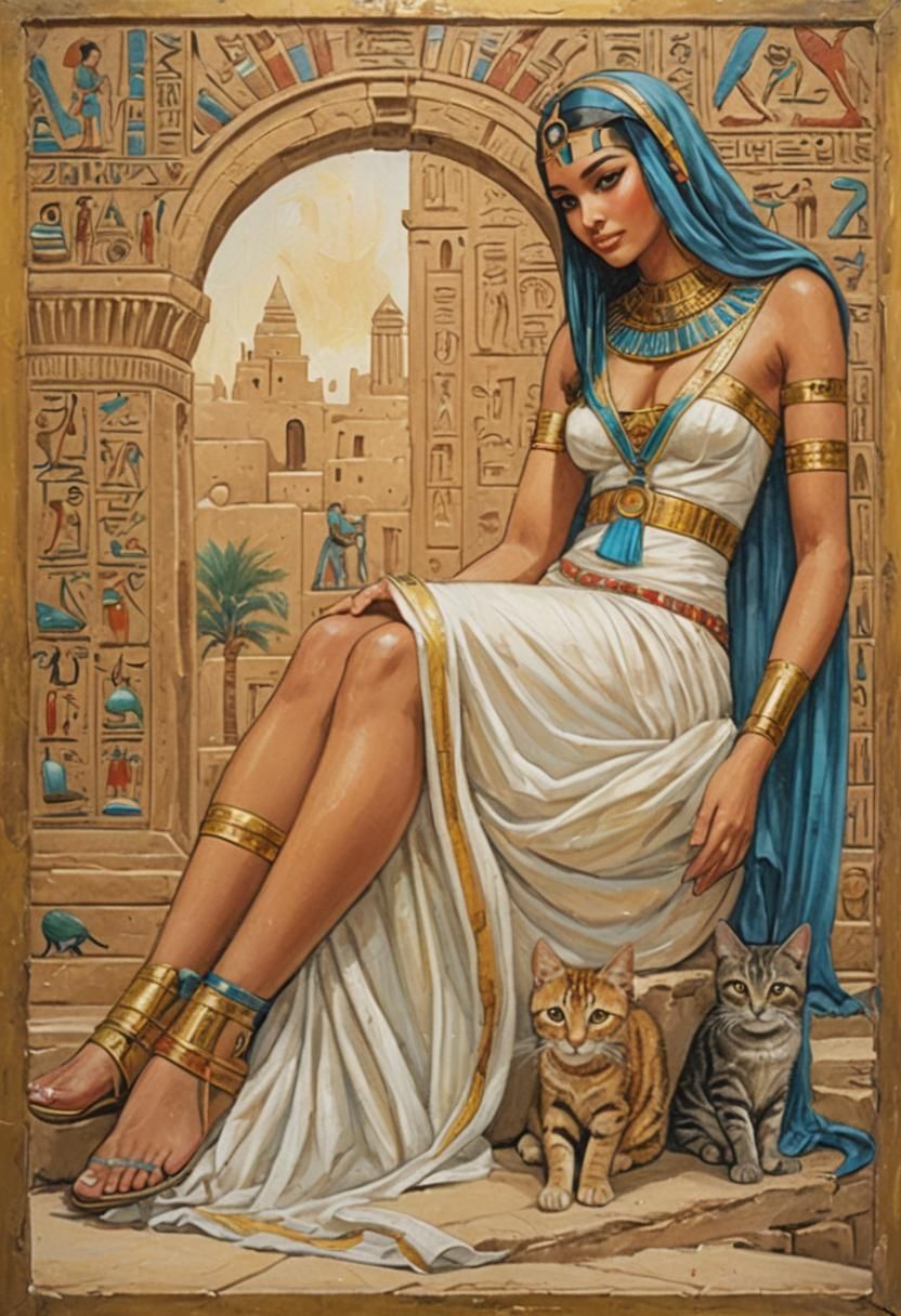 The princess Nefer Nefer and her cats.
