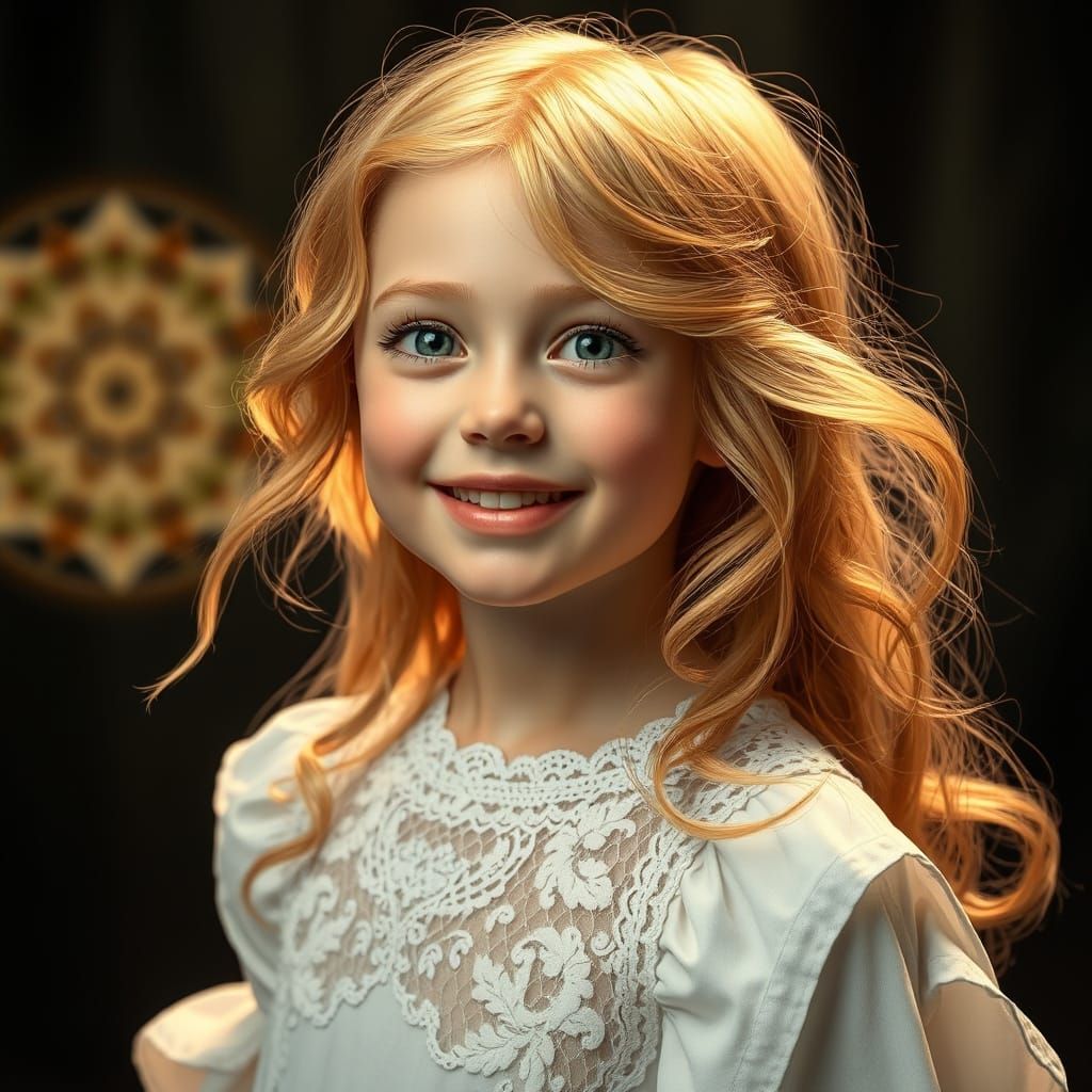 Golden Haired Dreamer Portrait in Dramatic Realism