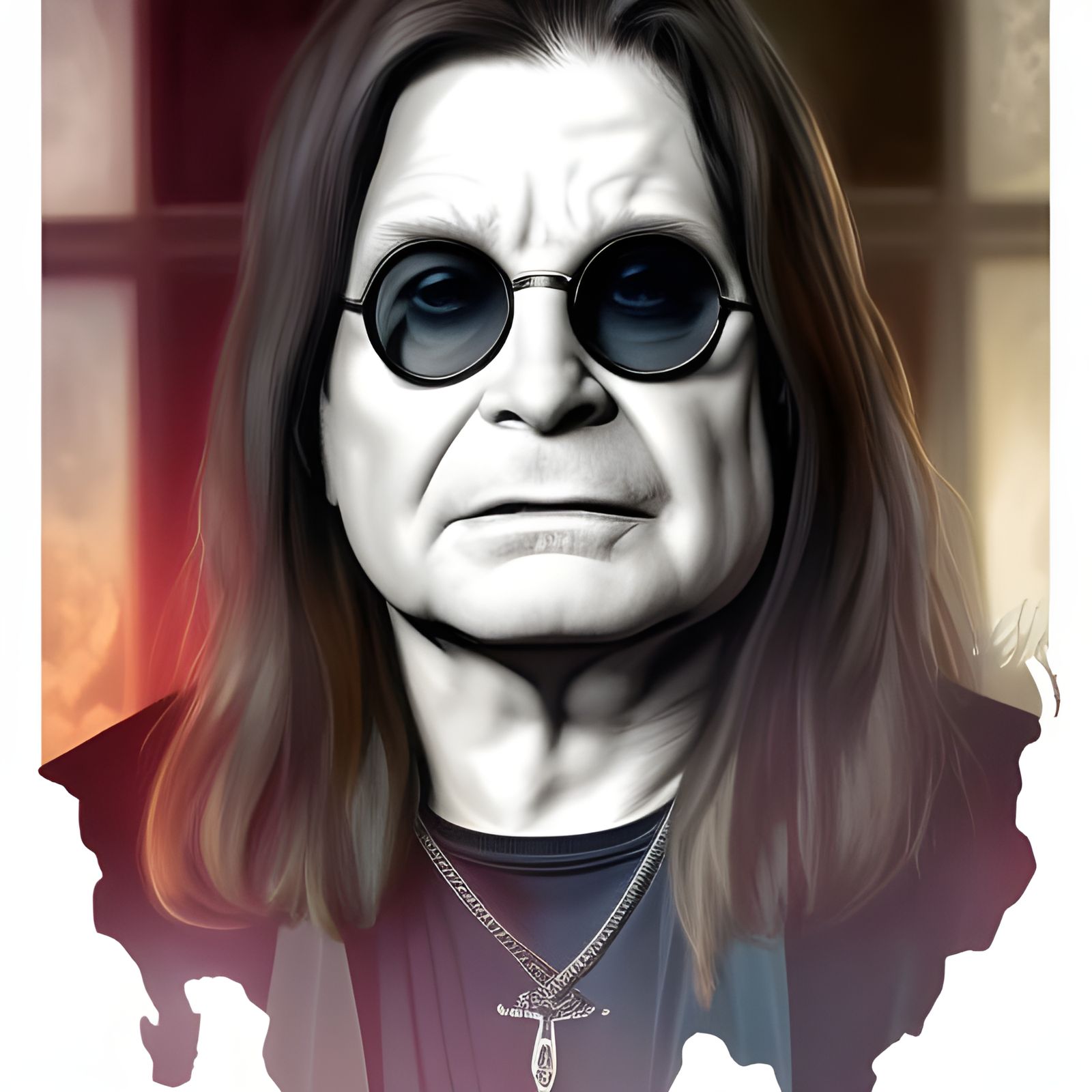 Ozzy Osbourne Portrait in Hyperdetailed Style