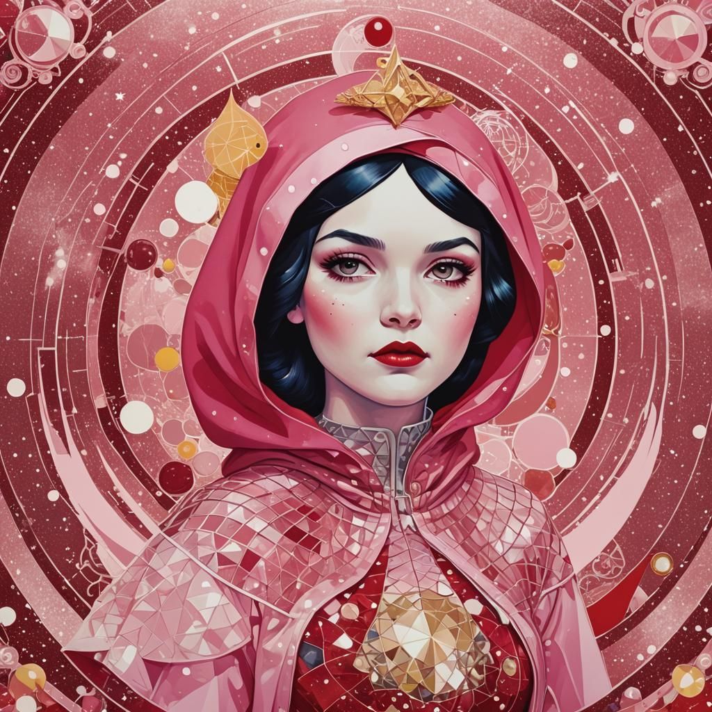 Snow White Space Mermaid in Pop Art Style