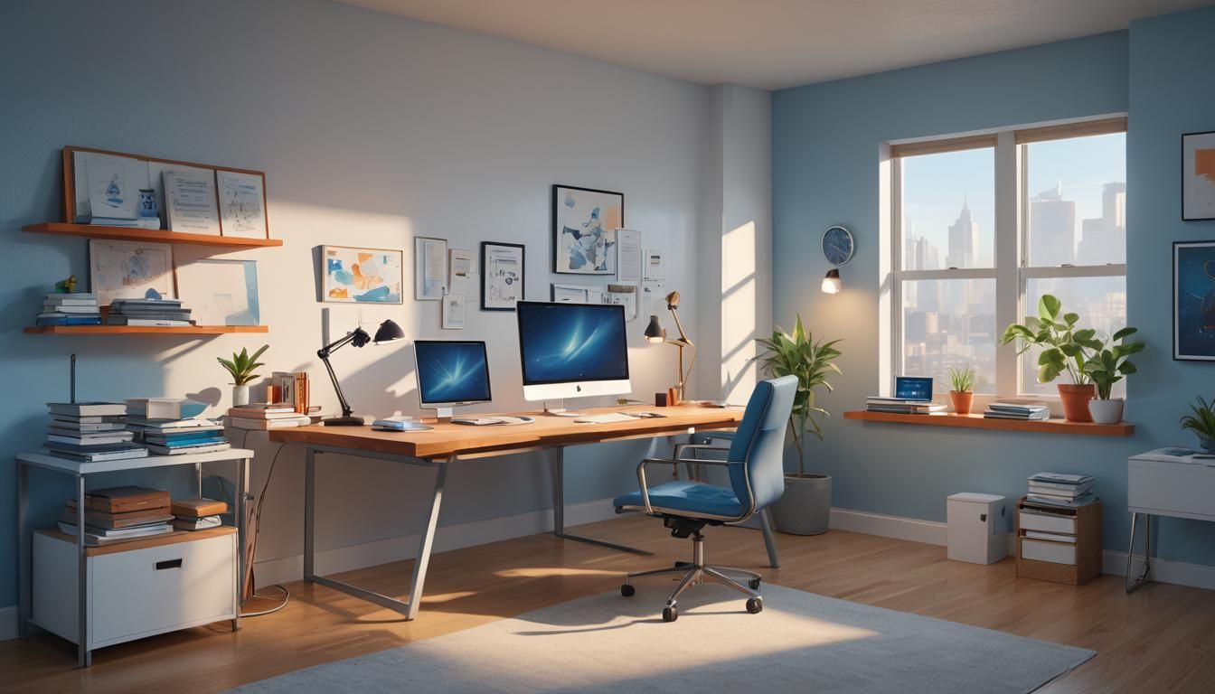 Sunlit Modern Office Concept Art in Unreal Engine