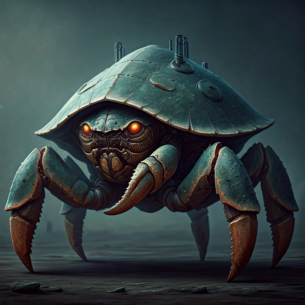 War Tank Crab in Cyberpunk-Industrial Style