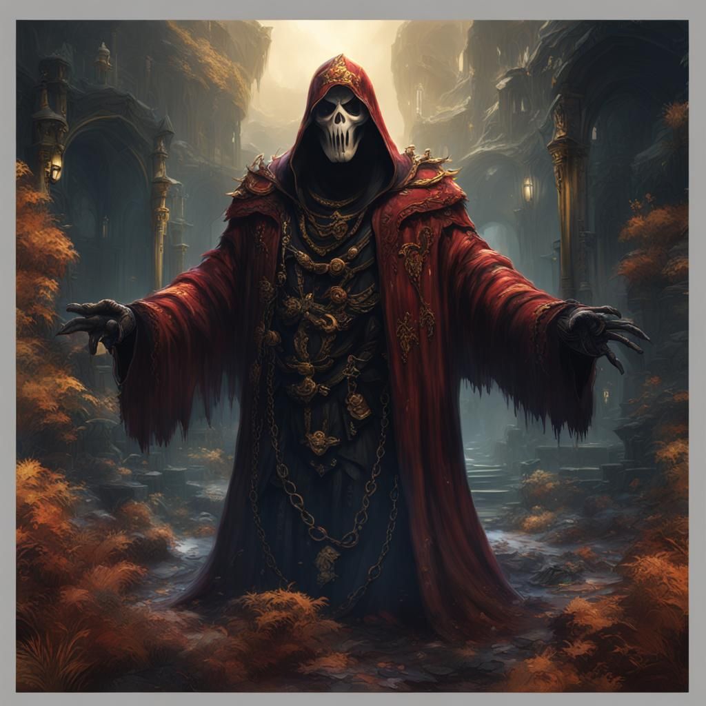 Detailed Ghostface Matte Painting in Deep Color