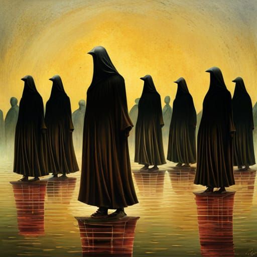 Sinister Harlequin Danse Macabre: Gothic Art in Pastels